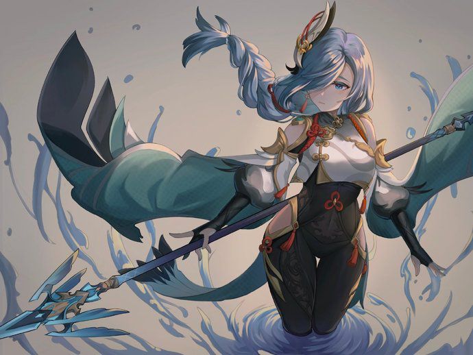水淼aqua原神cos申鹤旗袍惊艳夺目